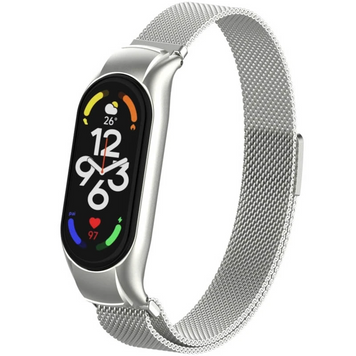 Ремінець Milanese Loop Design для Xiaomi Mi Band 7 (Silver) 77055 фото