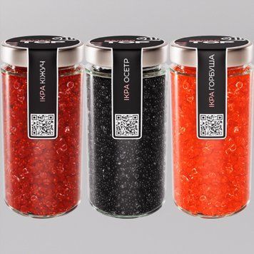 Икра "Горбуша+Кижуч+Осётр" CapsFood имитированная в Банке 500+500+500 г 881110326 фото