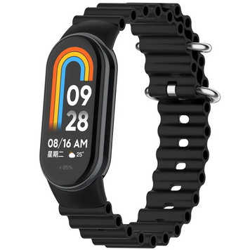 Ремінець Ocean Band для Xiaomi Mi Band 9/8/10 (Чорний / Black) 77054 фото