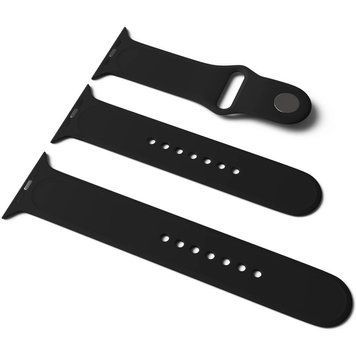 Силіконовий ремінець для Apple Watch Sport Band 42(ser.1-3)/44/45/46/49mm (S/M & M/L) 3pcs (Чорний / Black) 34825 фото