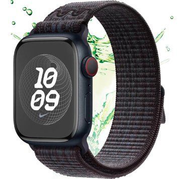 Ремінець Nylon Sport Loop для Apple Watch 38/40/41/42 mm Black Blue | Чорно-Блакитний 82158 фото