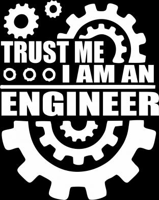 Наклейка на Автомобіль на Скло Trust me, i am an engineer 24х30 см + Монтажна плівка — 2