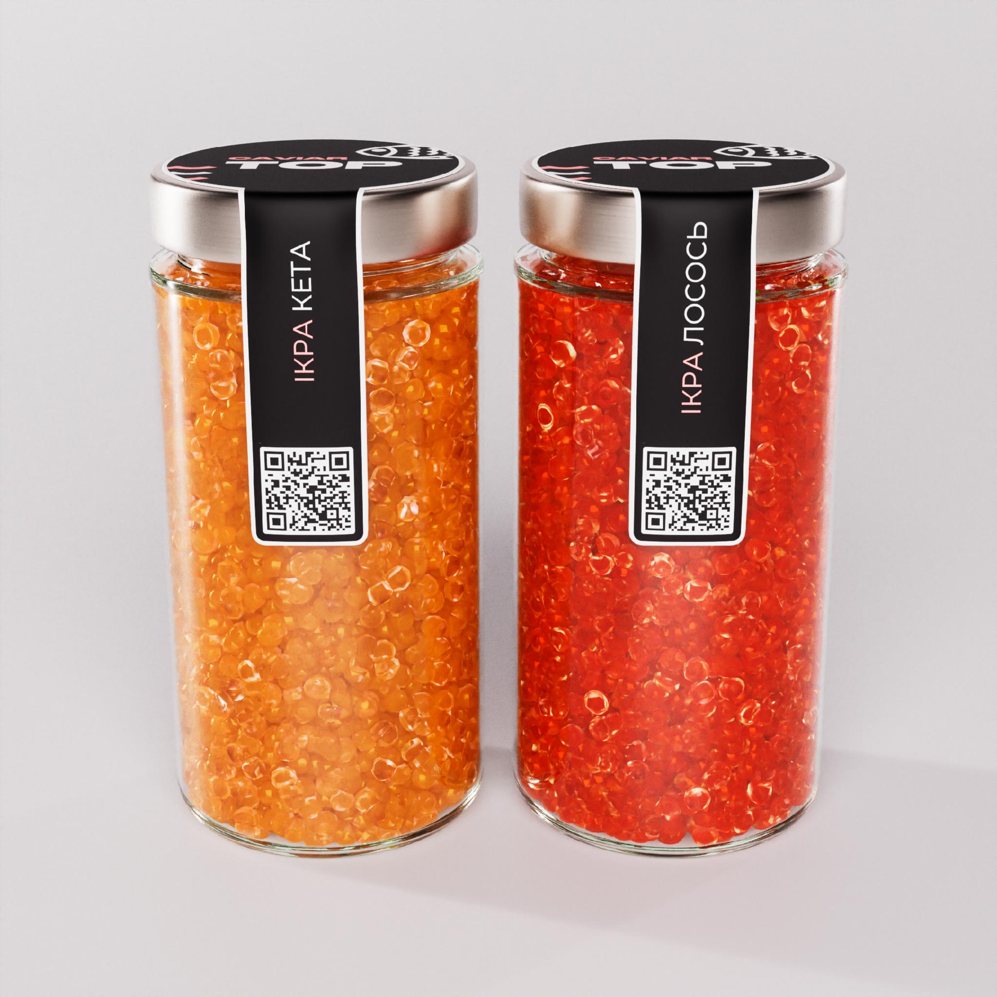 Ікра "Лосось+Кета" CapsFood імітована в Банці 500+500 г