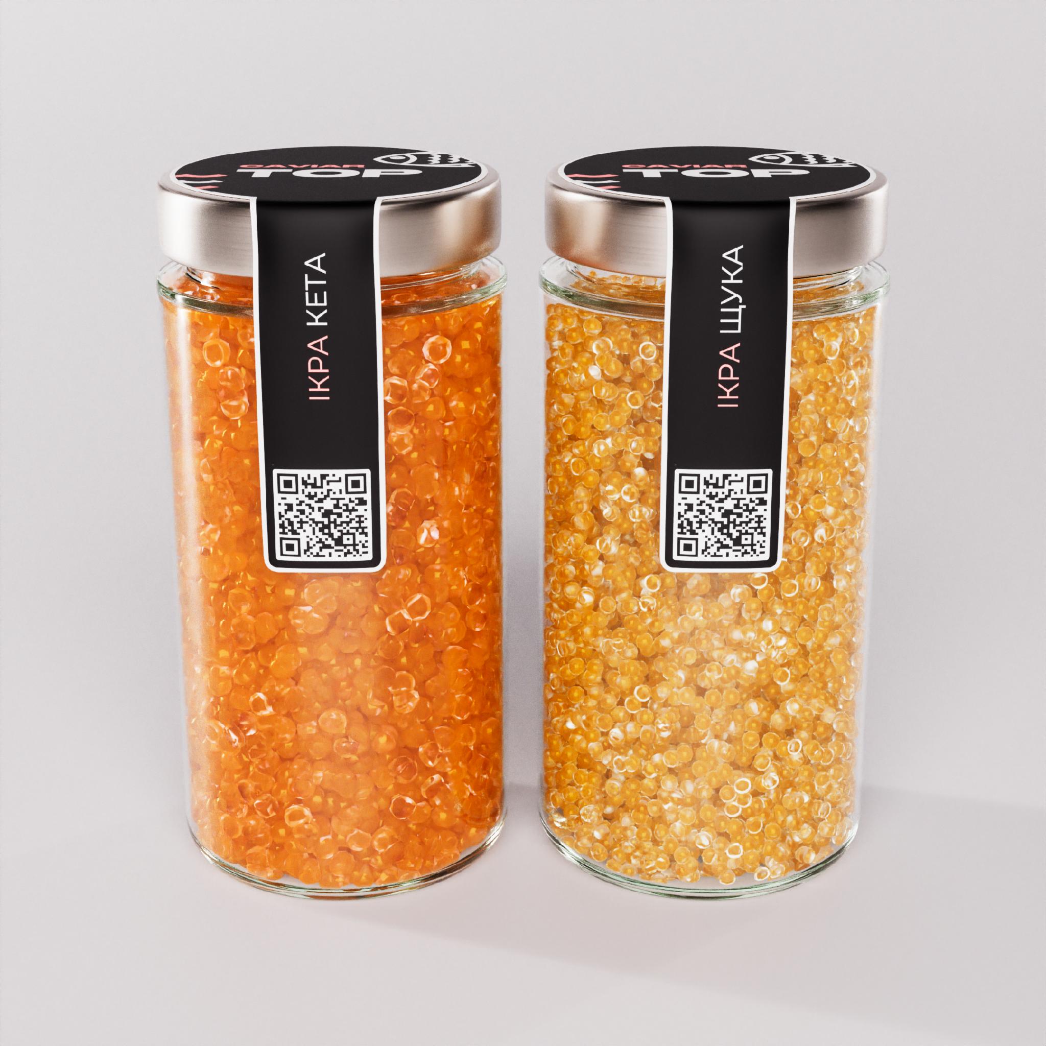 Ікра "Щука+Кета" CapsFood імітована в Банці 500+500 г