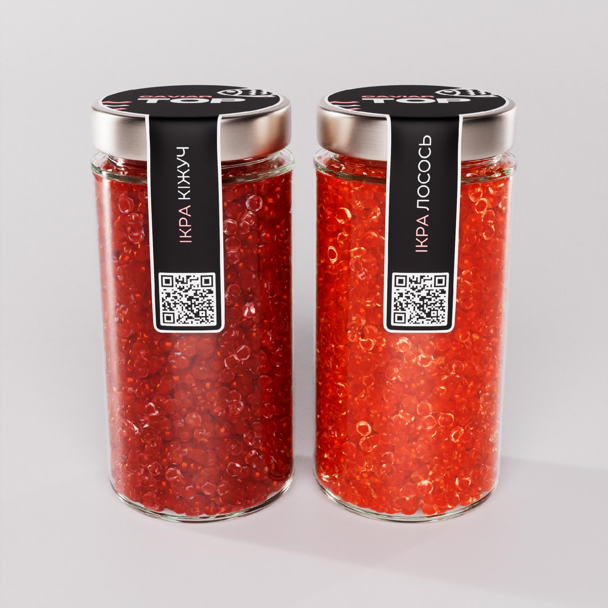 Ікра "Кіжуч+Лосось" CapsFood імітована в Банці 500+500 г