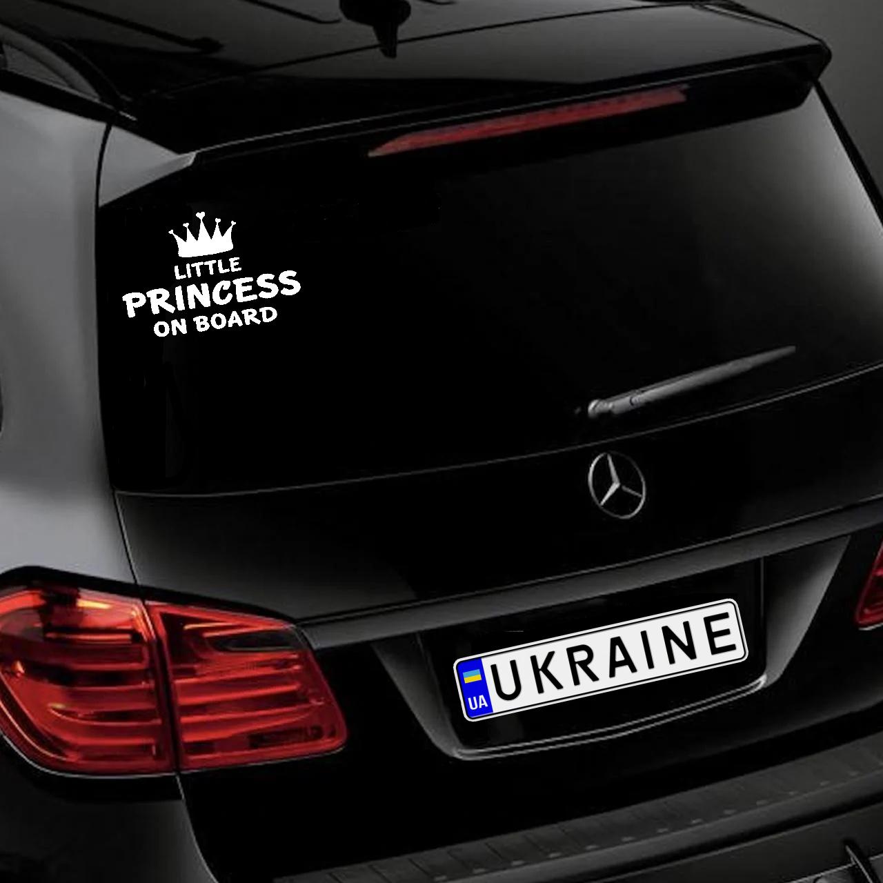 Наклейка на Автомобиль на Стекло Ребёнок в Автомобиле Princess on Board 17*25 см + Монтажная пленка — 1