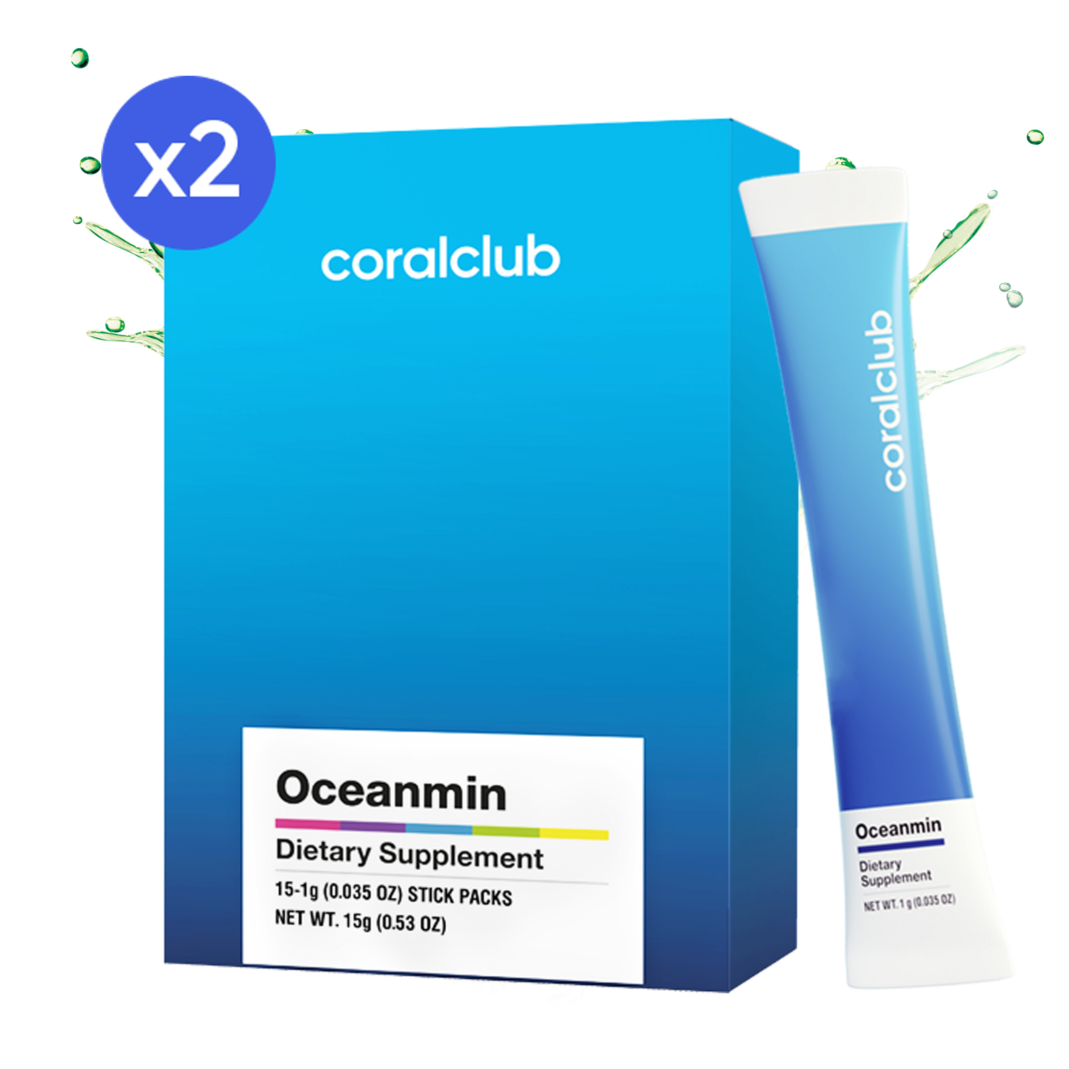 Оушенмін Курс на 1 Місяць Coral Club | 2 упаковки по 15 стиків