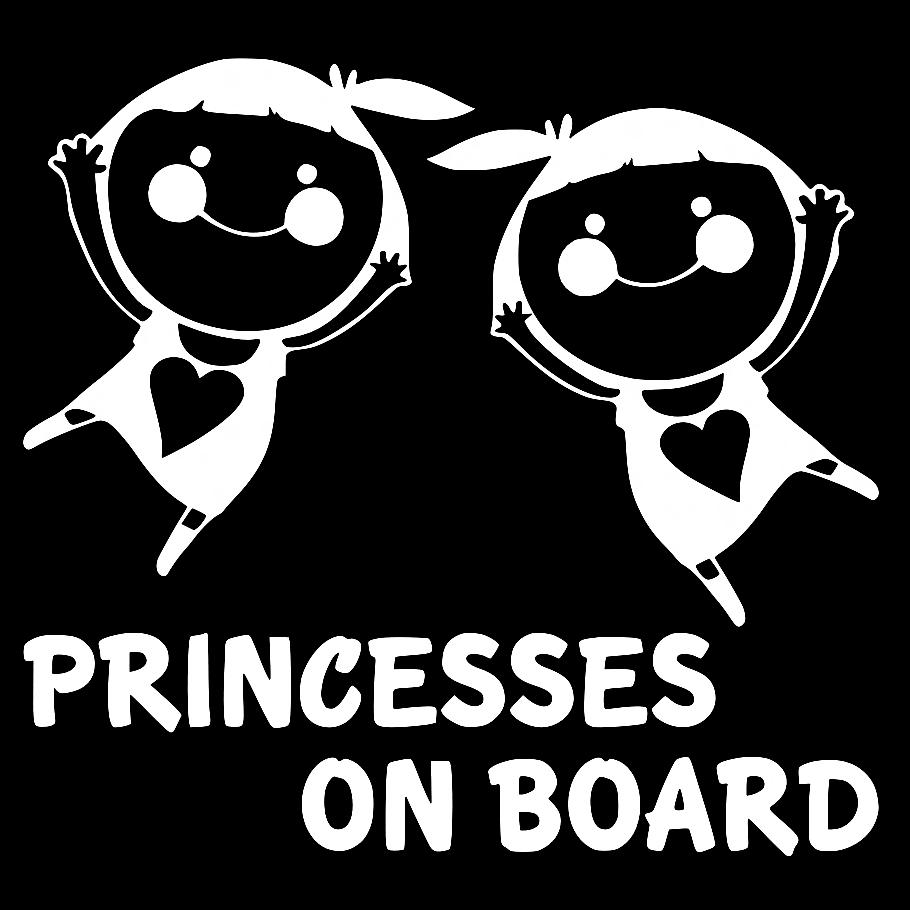 Наклейка на Автомобиль на Стекло Ребёнок в Автомобиле Princess on Board #02 25*24 см + Монтажная пленка — 2