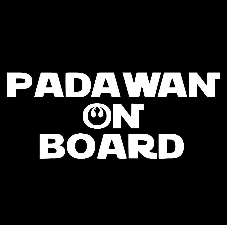 Наклейка на Автомобиль на Стекло Ребёнок в Автомобиле Padawan on Board 14*35 см + Монтажная пленка — 2