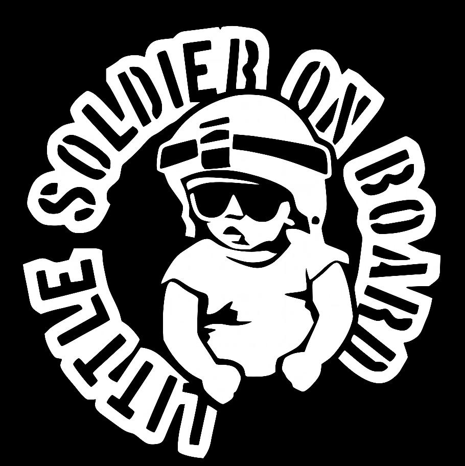 Наклейка на Автомобиль на Стекло Ребёнок в Автомобиле Liitle Soldier On Board 25*24 см + Монтажная пленка — 2