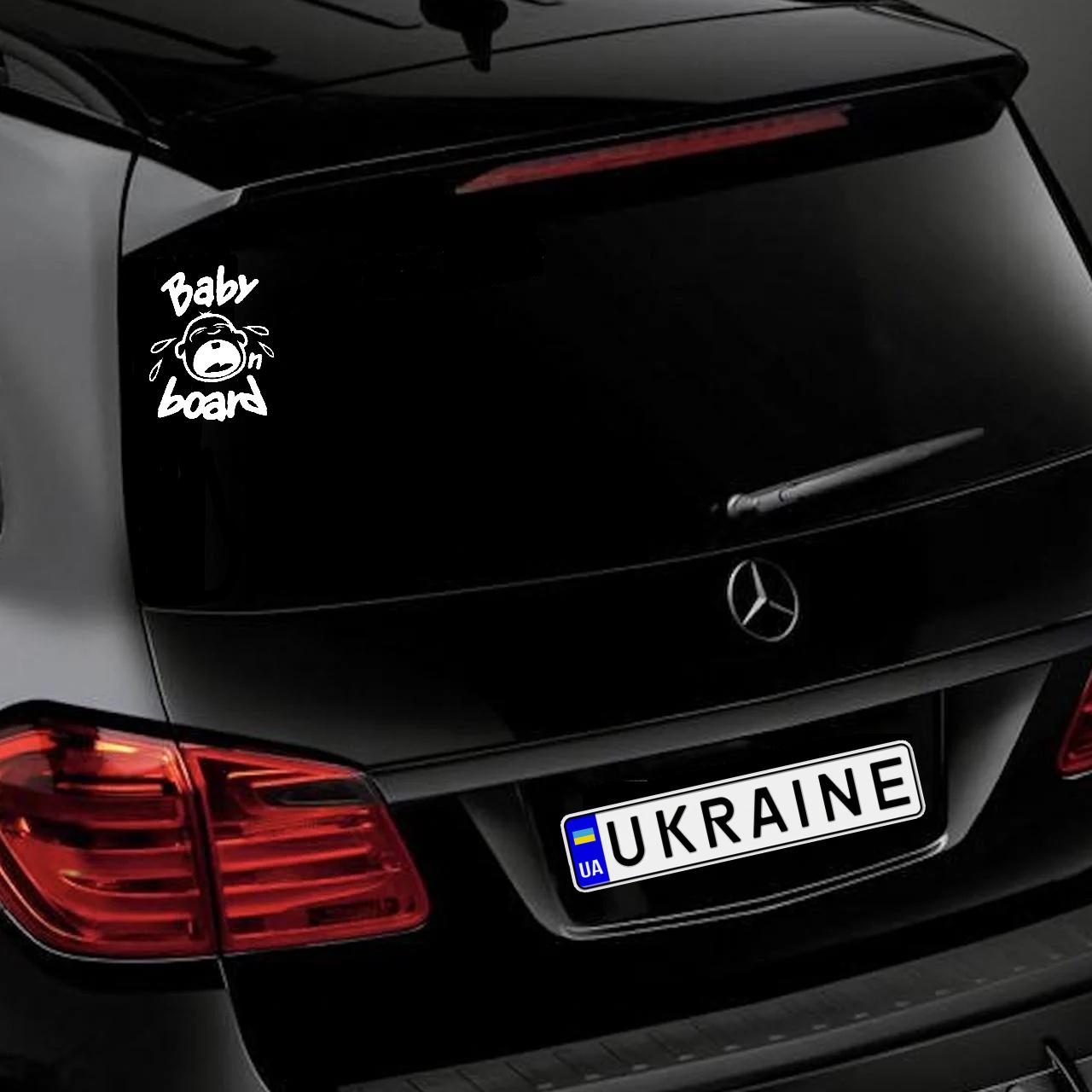Наклейка на Автомобіль на Скло Дитина в Автомобілі Baby on Board Сльози 20*16 см + Монтажна плівка