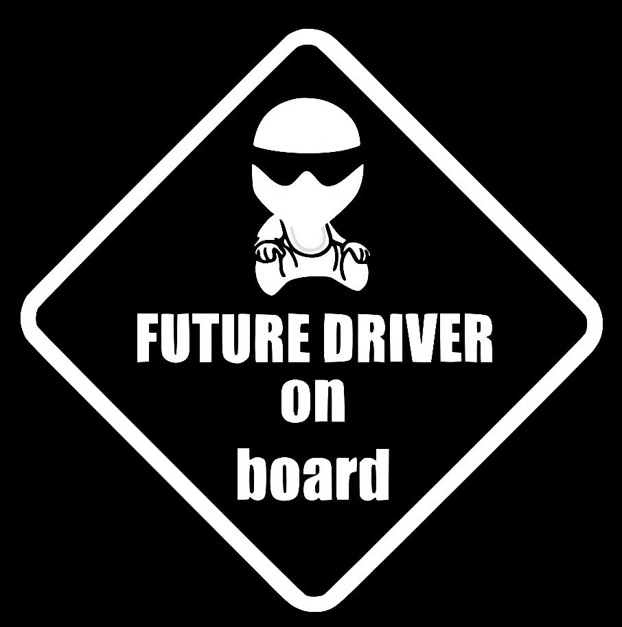 Наклейка на Автомобиль на Стекло Ребёнок в Автомобиле Future Driver on Board 20*20 см + Монтажная пленка — 2