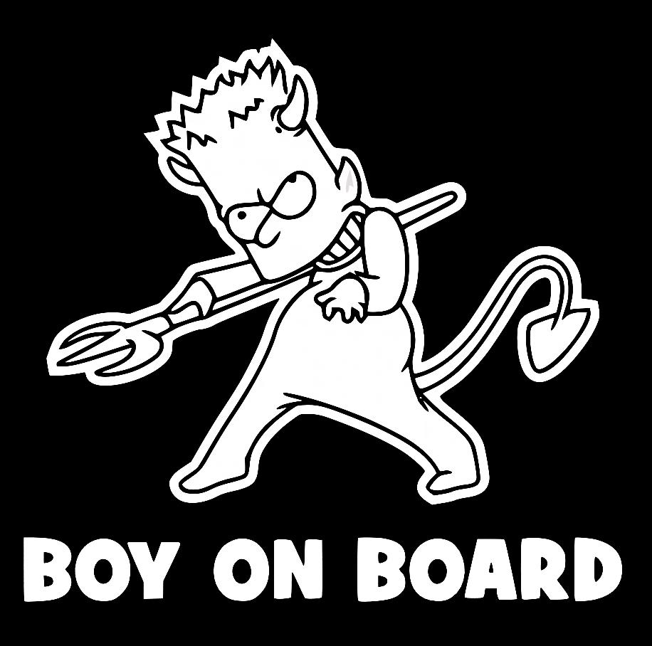 Наклейка на Автомобиль на Стекло Ребёнок в Автомобиле Boy on board #02 24*25 см + Монтажная пленка — 2