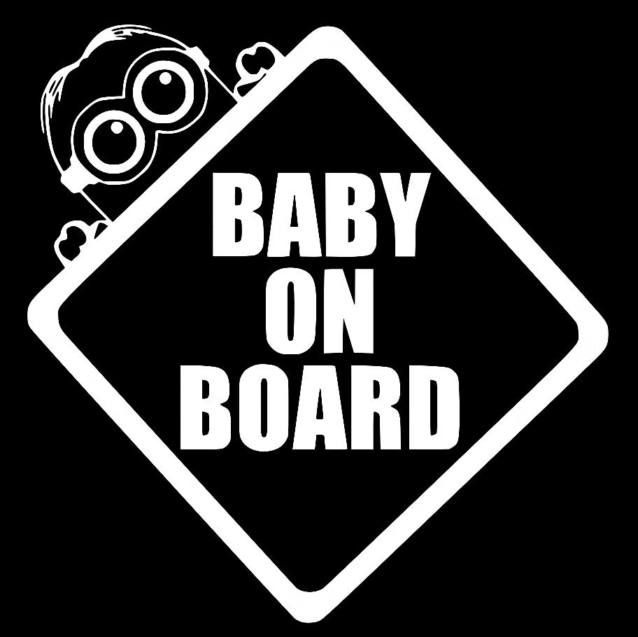 Наклейка на Автомобиль на Стекло Ребёнок в Автомобиле Baby on Board Миньон 20*20 см + Монтажная пленка — 2