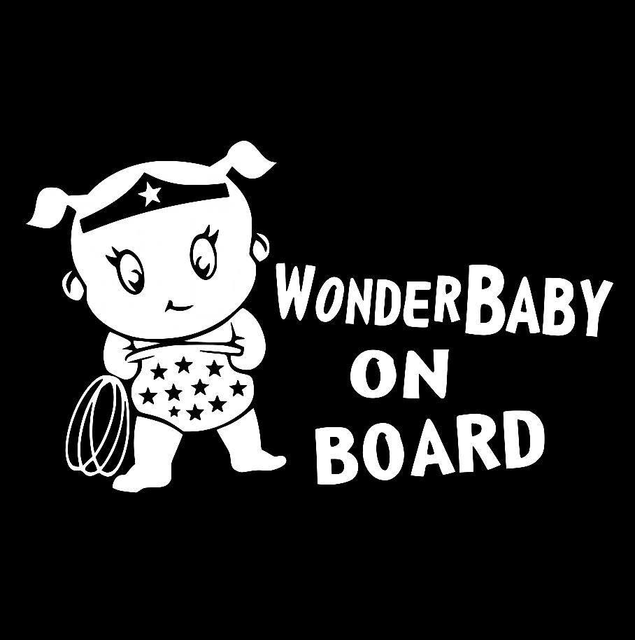 Наклейка на Автомобіль на Скло Дитина в Автомобілі Baby on Board Диво Жінка 18*30 см + Монтажна плівка — 2