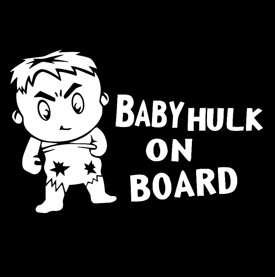 Наклейка на Автомобиль на Стекло Ребёнок в Автомобиле Baby on Board Халк 16*25 см + Монтажная пленка — 2