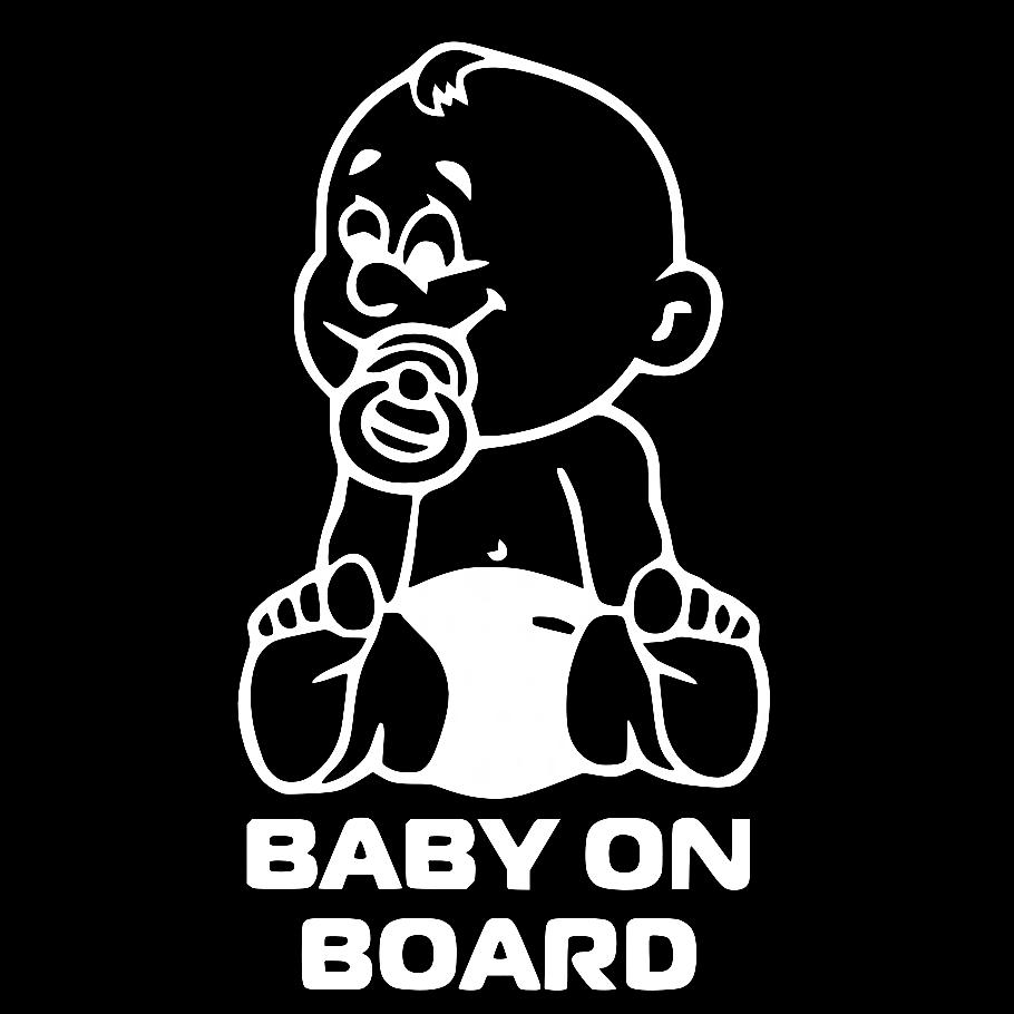 Наклейка на Автомобиль на Стекло Ребёнок в Автомобиле Baby on Board Малыш с Соской 25*14 см + Монтажная пленка — 2