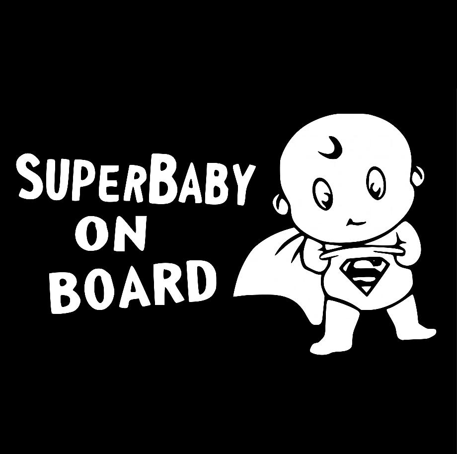 Наклейка на Автомобиль на Стекло Ребёнок в Автомобиле Baby on Board Супермен 15*25 см + Монтажная пленка — 2