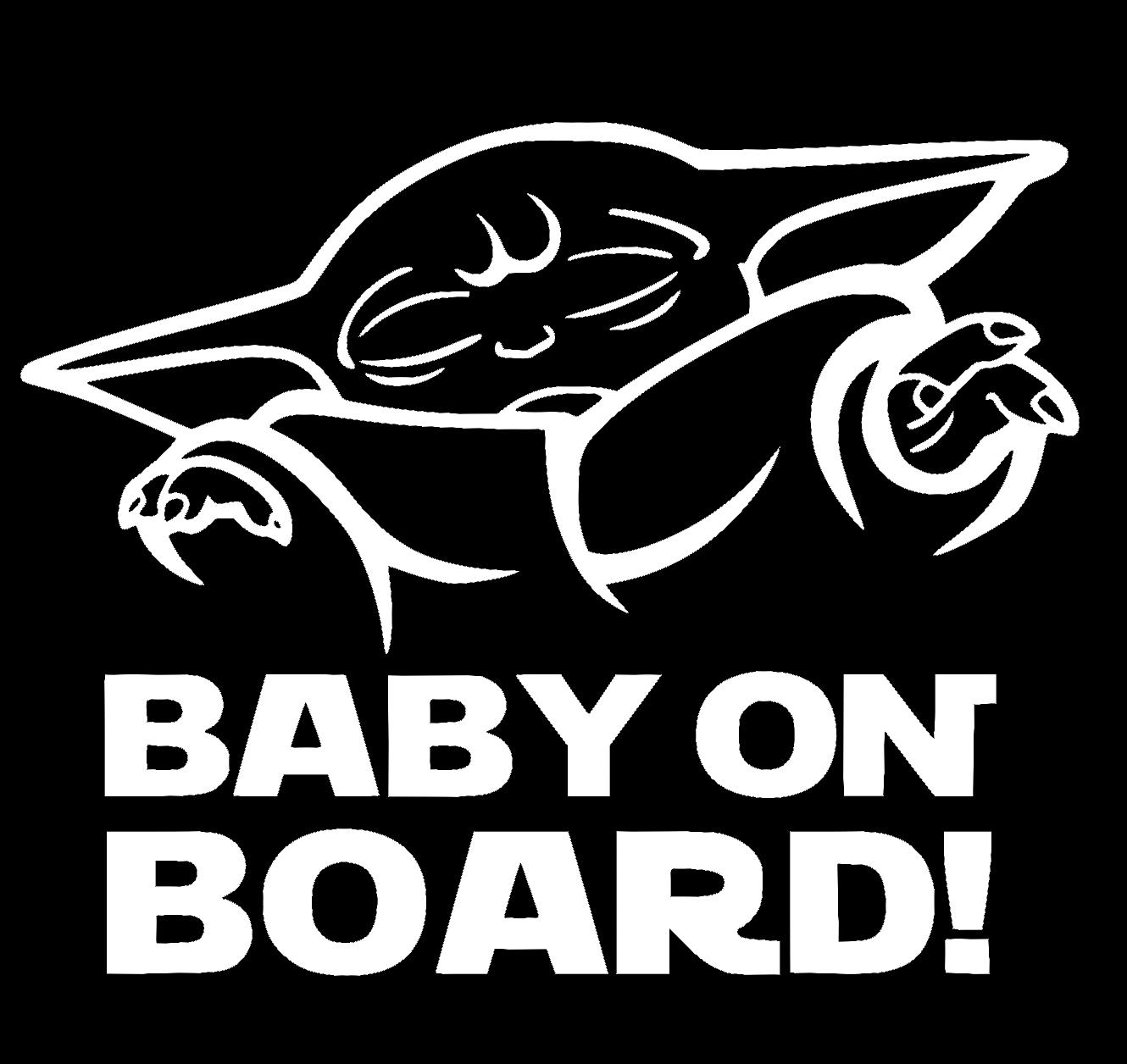 Наклейка на Автомобіль на Скло Дитина в Автомобілі Baby on Board Малюк Йода 21*25 см + Монтажна плівка — 2