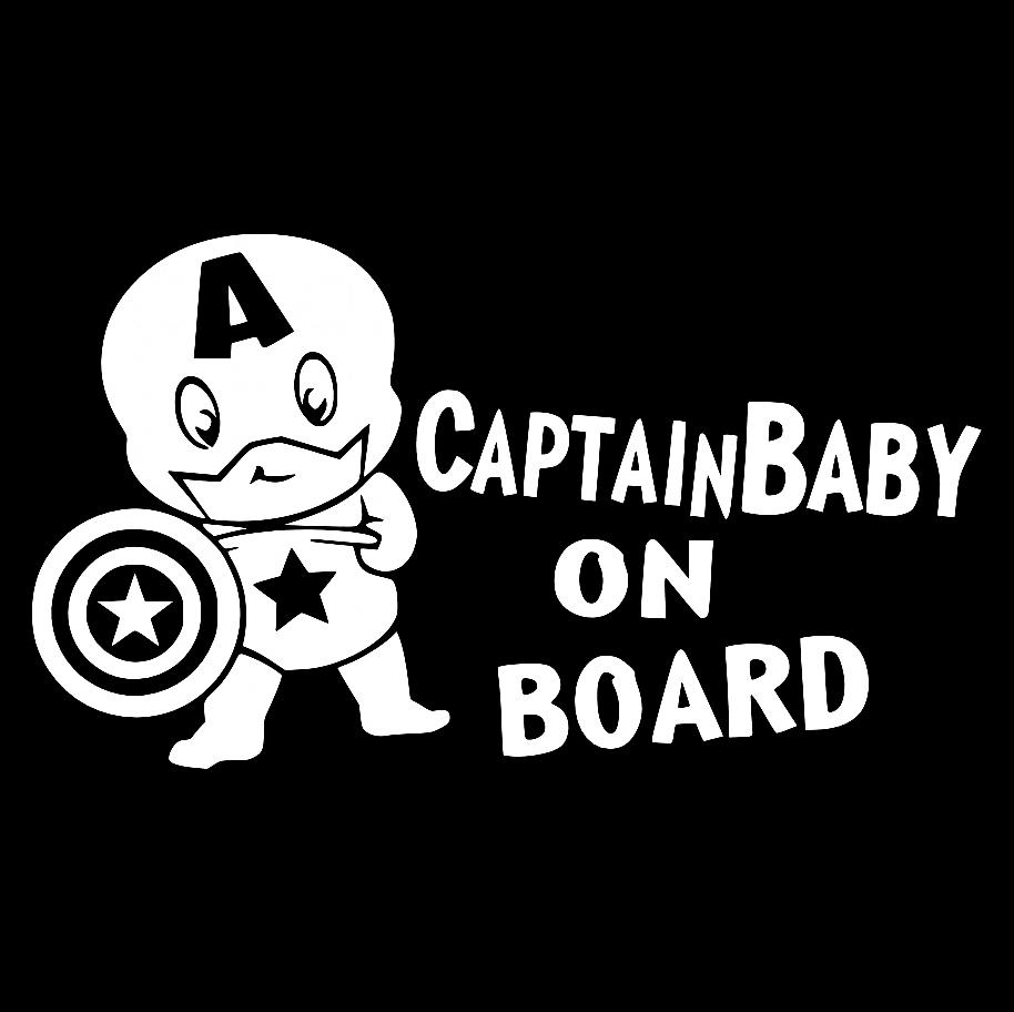 Наклейка на Автомобиль на Стекло Ребёнок в Автомобиле Baby on Board Капитан Америка 17*30 см + Монтажная пленка — 2
