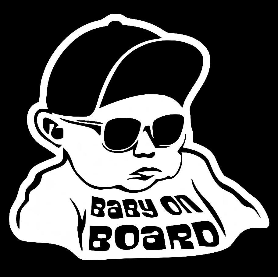 Наклейка на Автомобіль на Скло Дитина в Автомобілі Baby on Board Дитина в Кепці 19*20 см + Монтажна плівка — 2