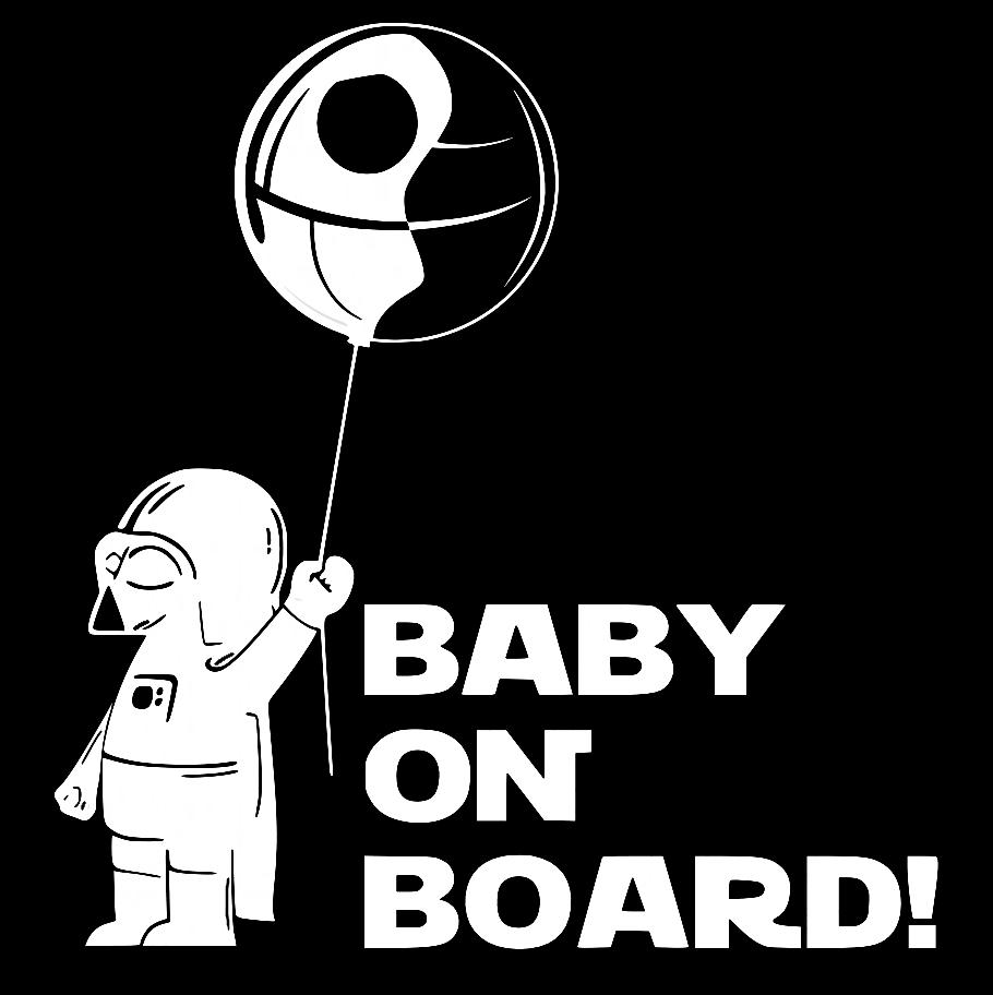 Наклейка на Автомобіль на Скло Дитина в Автомобілі Baby on Board Дарт Вейдер 25*24 см + Монтажна плівка — 2