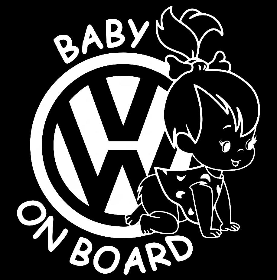 Наклейка на Автомобиль на Стекло Ребёнок в Автомобиле Baby on Board #45 -Volkswagen 25*23 см + Монтажная пленка — 2