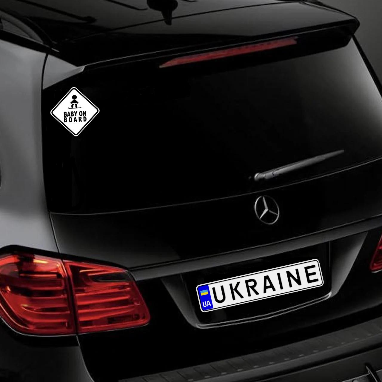 Наклейка на Автомобіль на Скло Дитина в Машині Baby on Board #43 - Volkswagen 20*20 см + Монтажна плівка