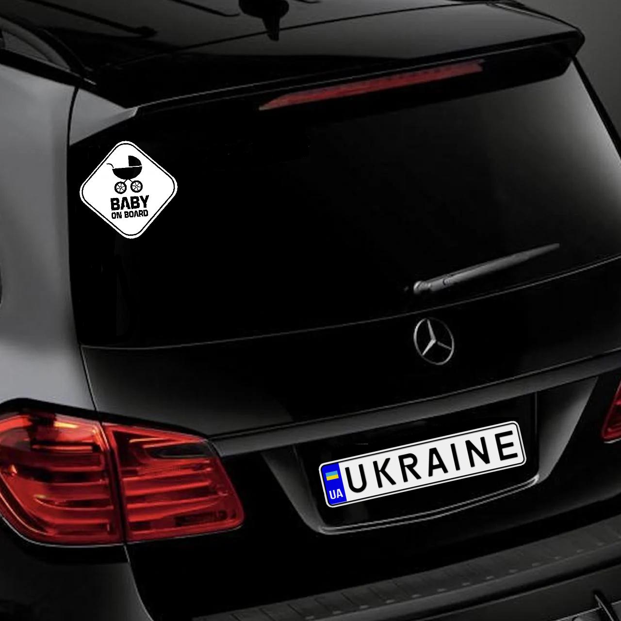 Наклейка на Автомобіль на Скло Дитина в Машині Baby on Board #42 20*20 см + Монтажна плівка