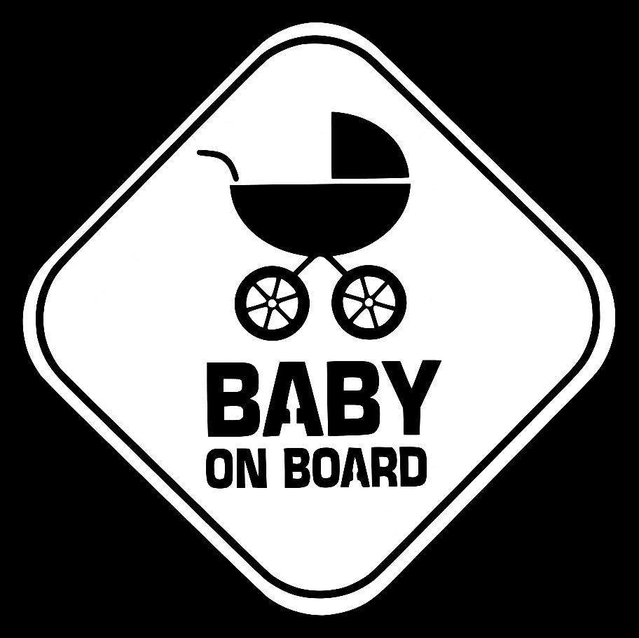 Наклейка на Автомобіль на Скло Дитина в Машині Baby on Board #42 20*20 см + Монтажна плівка — 2