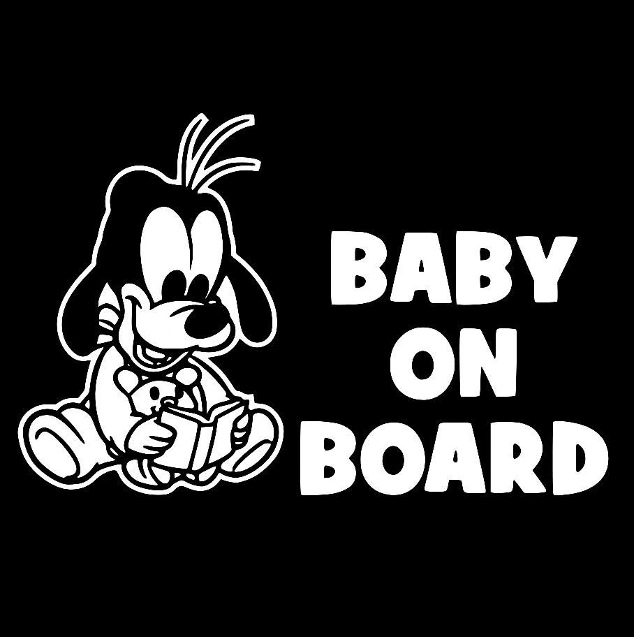 Наклейка на Автомобиль на Стекло Ребёнок в Машине Baby on Board #36 Гуфи 16*25 см + Монтажная пленка — 2