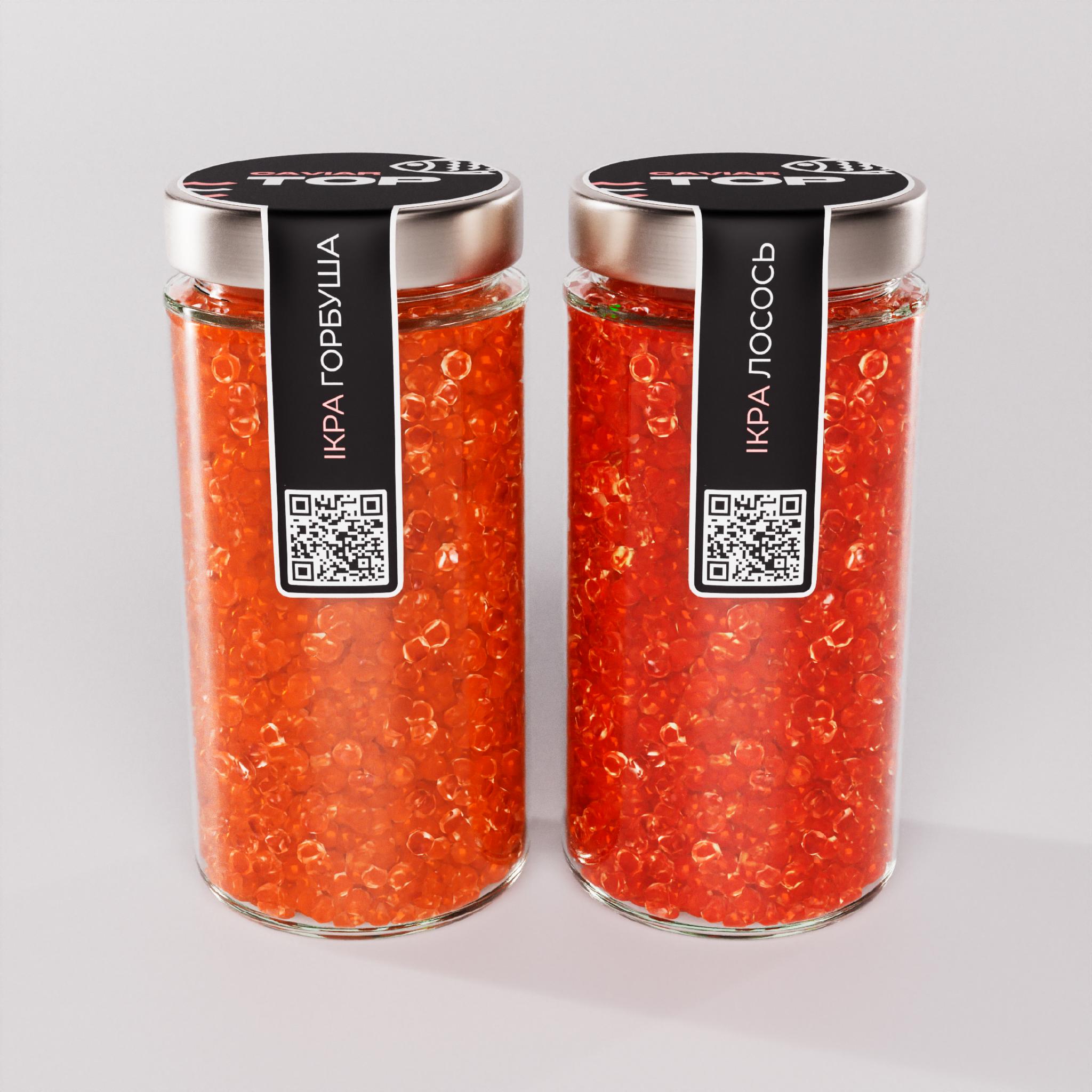 Ікра "Горбуша+Лосось" CapsFood імітована в Банці 500+500 г