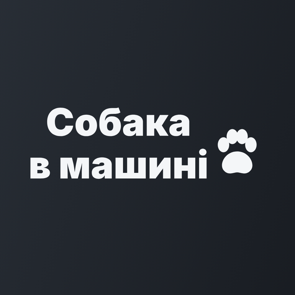 Наклейка на Авто на Скло «Собака в машині» 24х8 см + Монтажна плівка